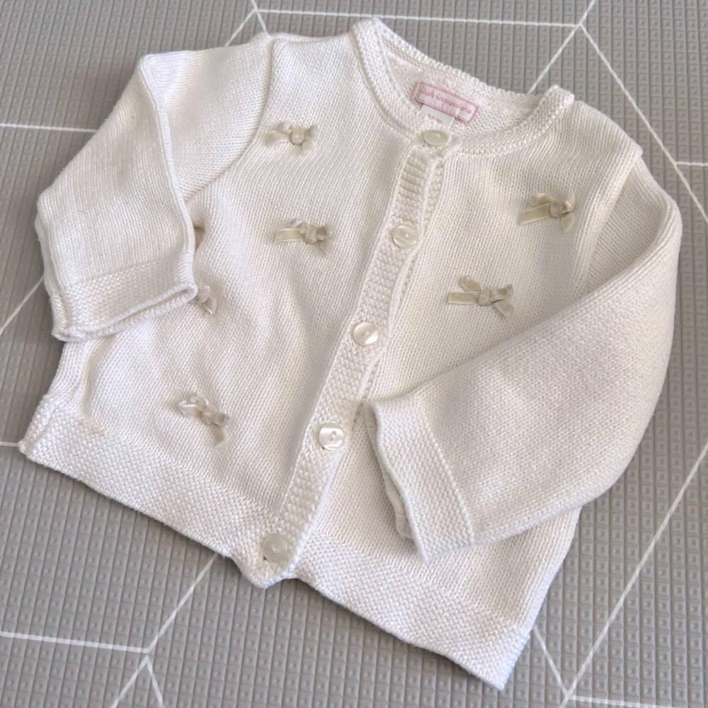 baby girl cream sweater with ribbons (3mo)